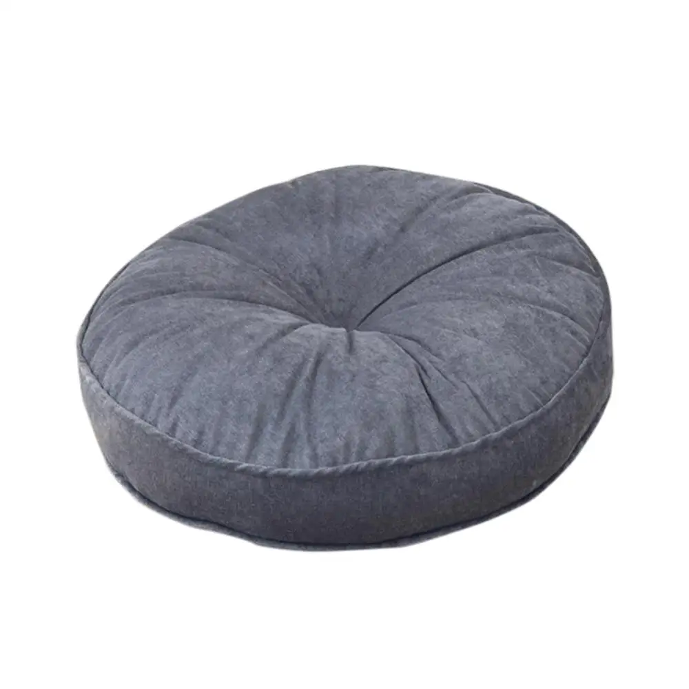 02 Grey EHOMEBUY круглая Подушечка для стула, простая Подушка для домашнего стула, подушка для сидения, мягкий напольный коврик, сплошной цвет, футон, коврик, офисные подушки, 2 размера - Цвет: 02 Grey