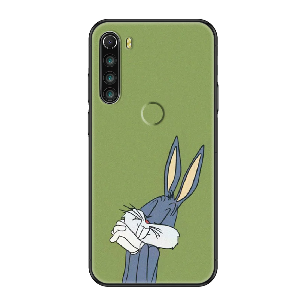 

Cartoon Bugs Bunny Phone case For Xiaomi Redmi Note S2 4 5 6 7 8 A S X Plus Pro black art cell cover silicone bumper tpu shell