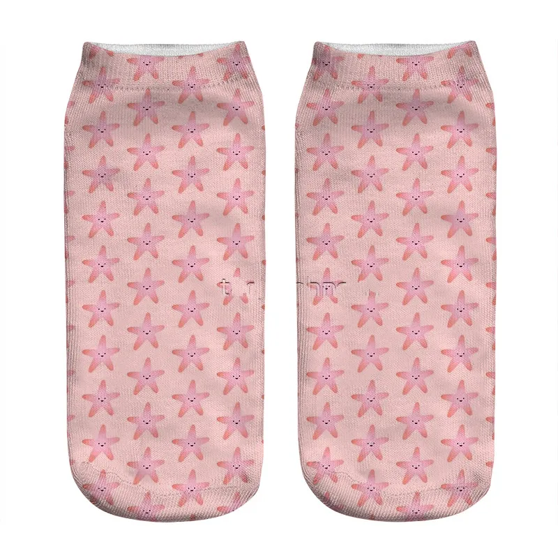 Женские носки кавайные счастливые маленькие розовые с принтом морской звезды