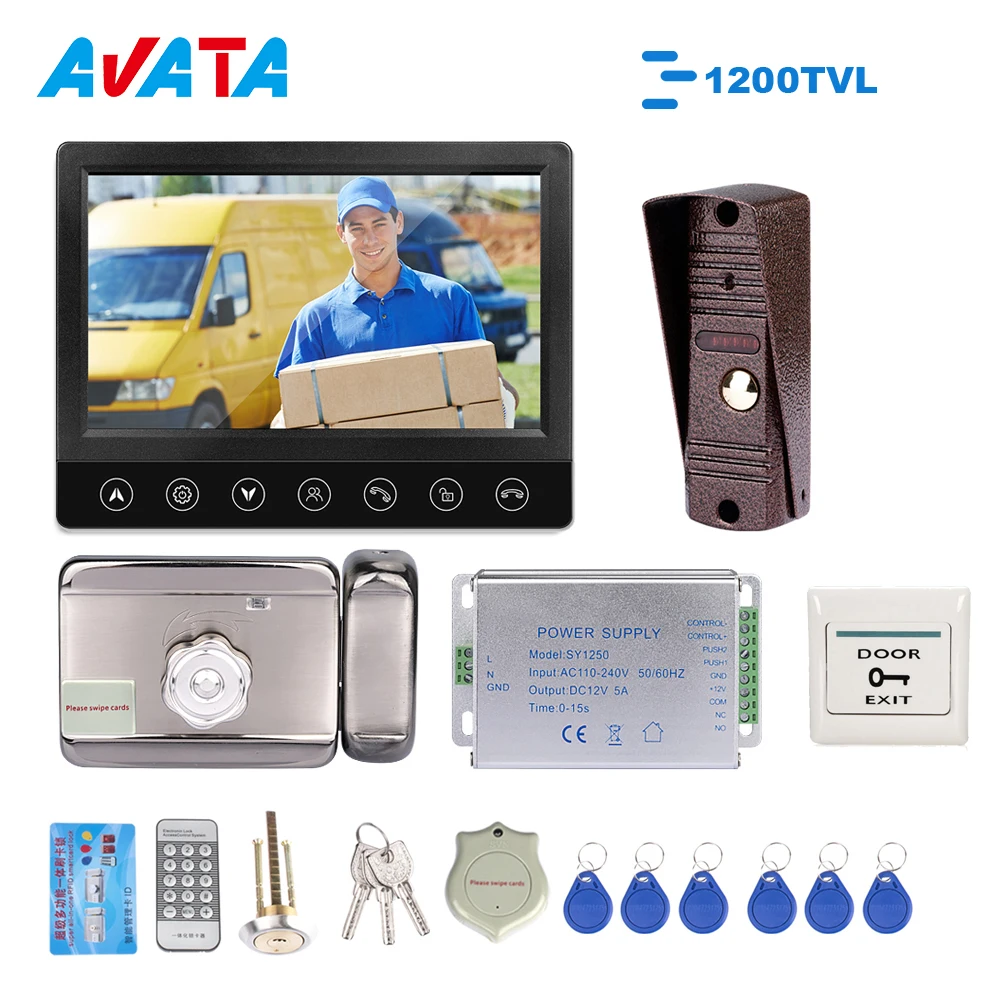 AVATA видео домофон 1200TVL для охранных Металл IP65 водонепроницаемый ИК дверной звонок