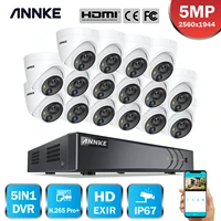 annke 16ch 5mp lite hd video security system 5in1 h 265 dvr with 16x 5mp dome weatherproof pir surveillance cameras cctv kit