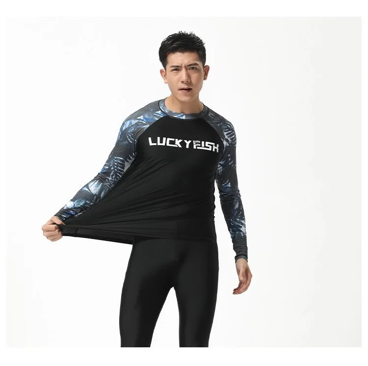 LuckyFisf для плавания, сёрфинга, топ, Рашгард, мужская спортивная куртка, модный костюм для морского сёрфинга, быстросохнущие колготки, топ, блузка, Прямая поставка