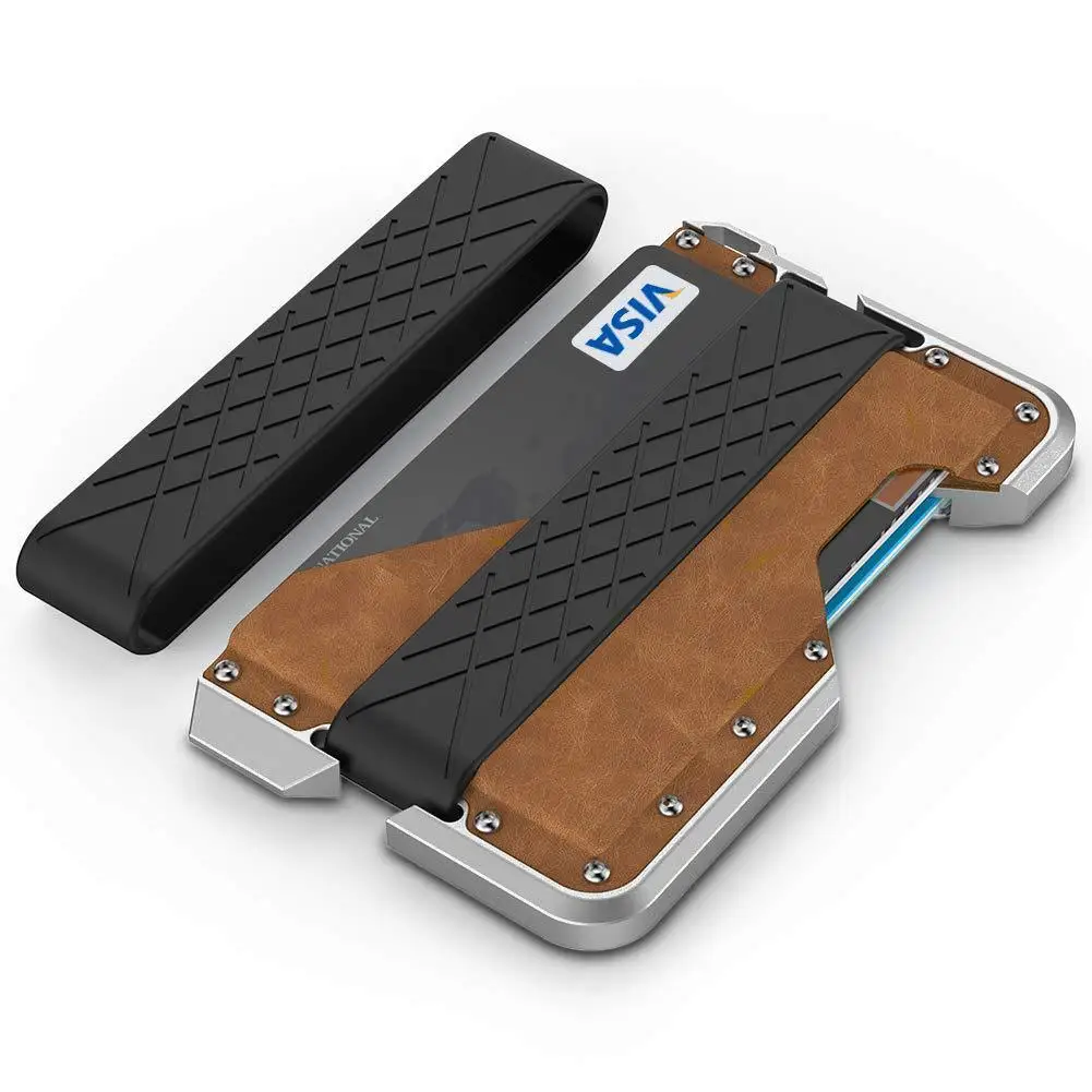 Чехол из натуральной кожи RFID алюминиевый сплав пластик держатель для кредитных