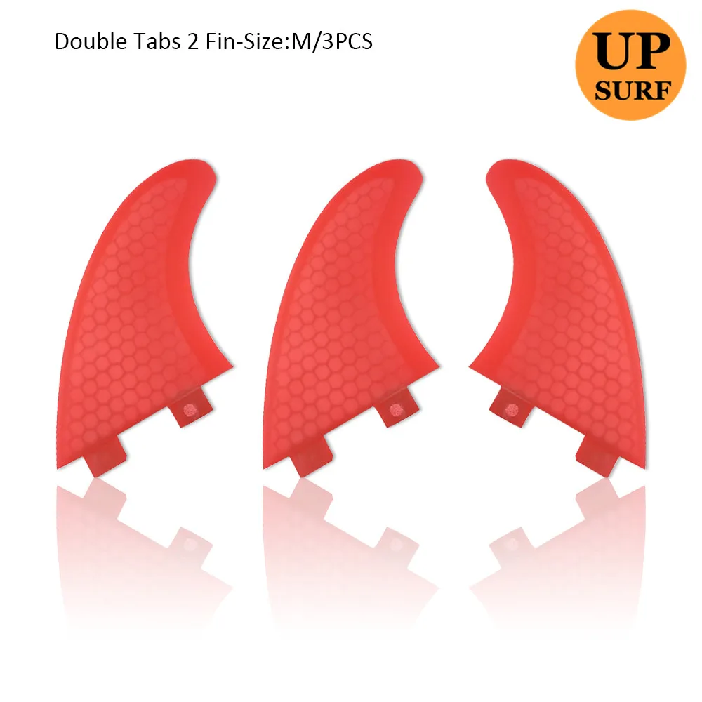 Двухслойные плавники для серфинга размер M сотовые из стекловолокна красного