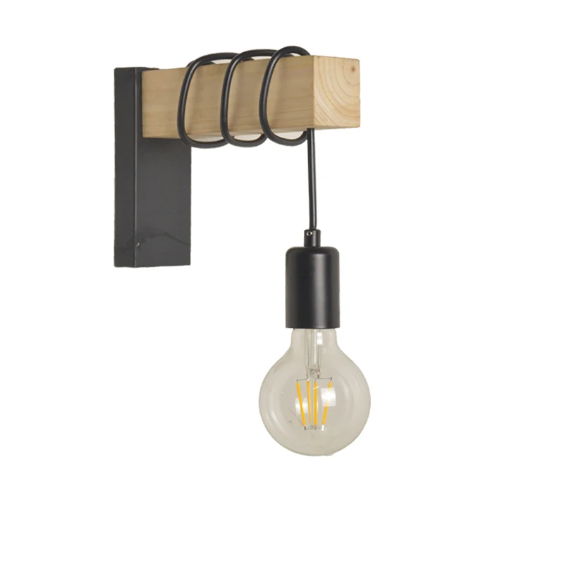 Комнатный настенный светильник деревянная настенная лампа E27 современный