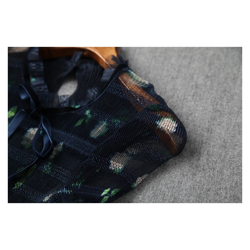 Дизайнерское длинное платье с автопортретом элегантное кружевное лоскутное