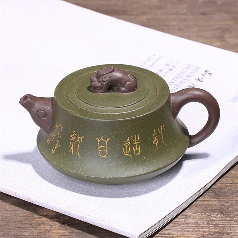 

Ore Mud Green Yixing Teapot Master Handmade Kung Fu Kettle Creative Teaware Send Gift Box