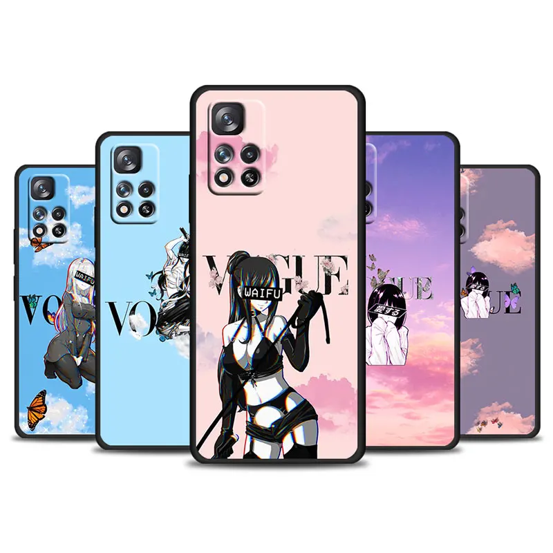 

Fashion magazine brand Shockproof Black Phone Case For Xiaomi Redmi Note 11 10 10S 9 9T 9S Pro Max 8T 8 7 6 5 4X Capa