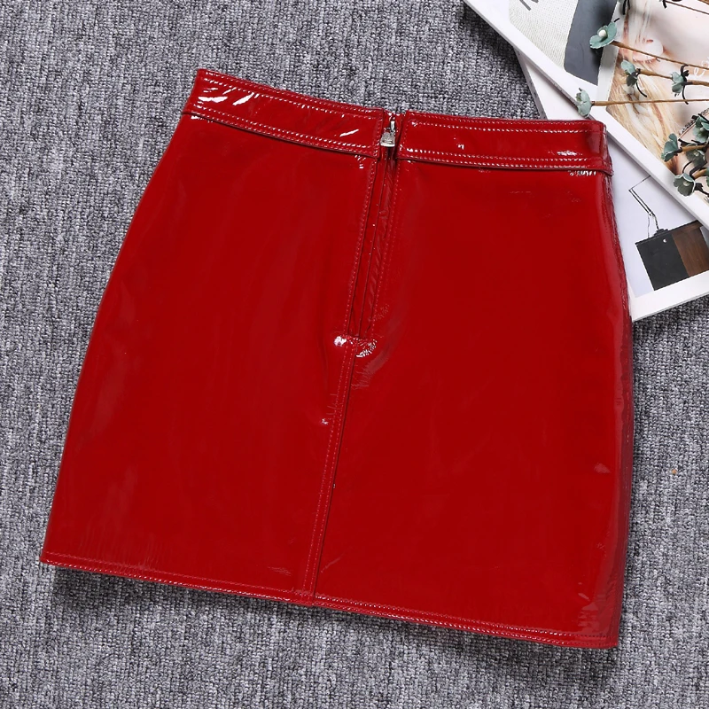 Юбка женская из натуральной кожи модная повседневная пикантная брендовая одежда