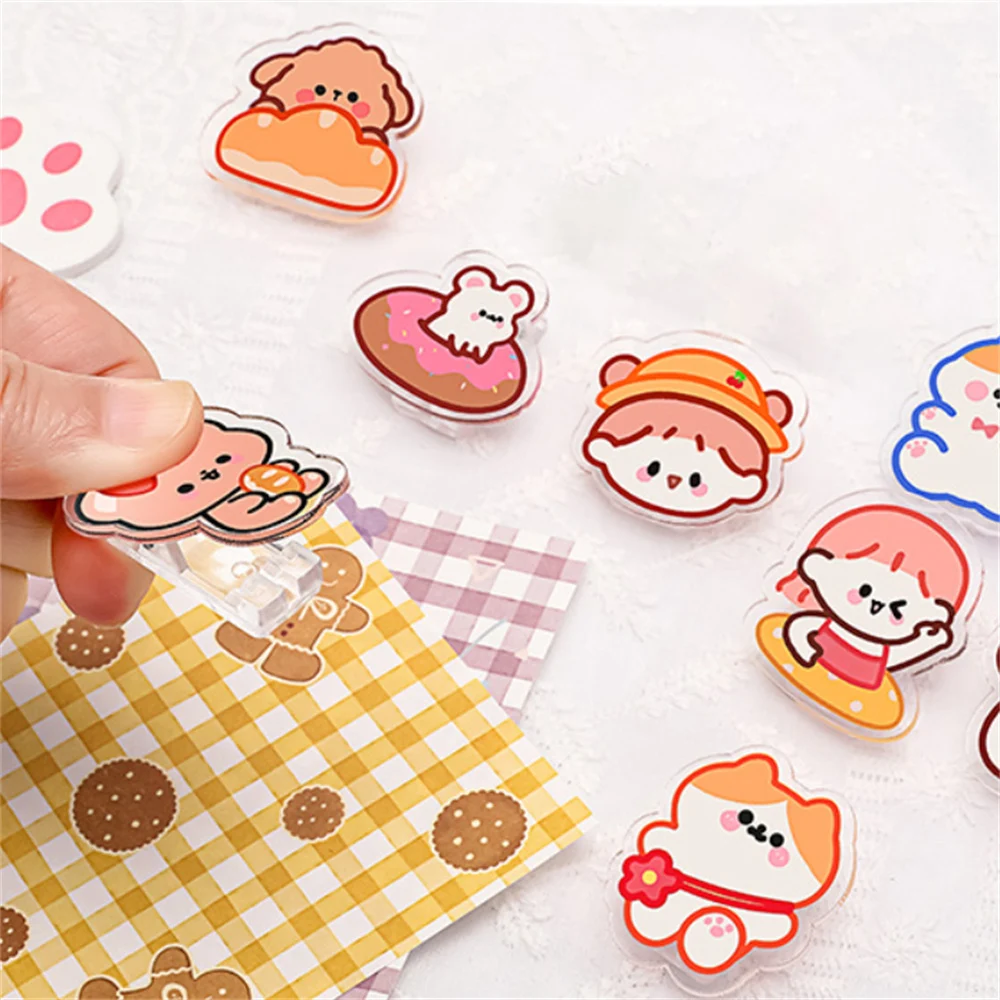 

2 шт. милые клипсы для сообщений прозрачные акриловые кавайные Мультяшные клипсы канцелярские товары фото украшение фиксирующие клипсы шко...