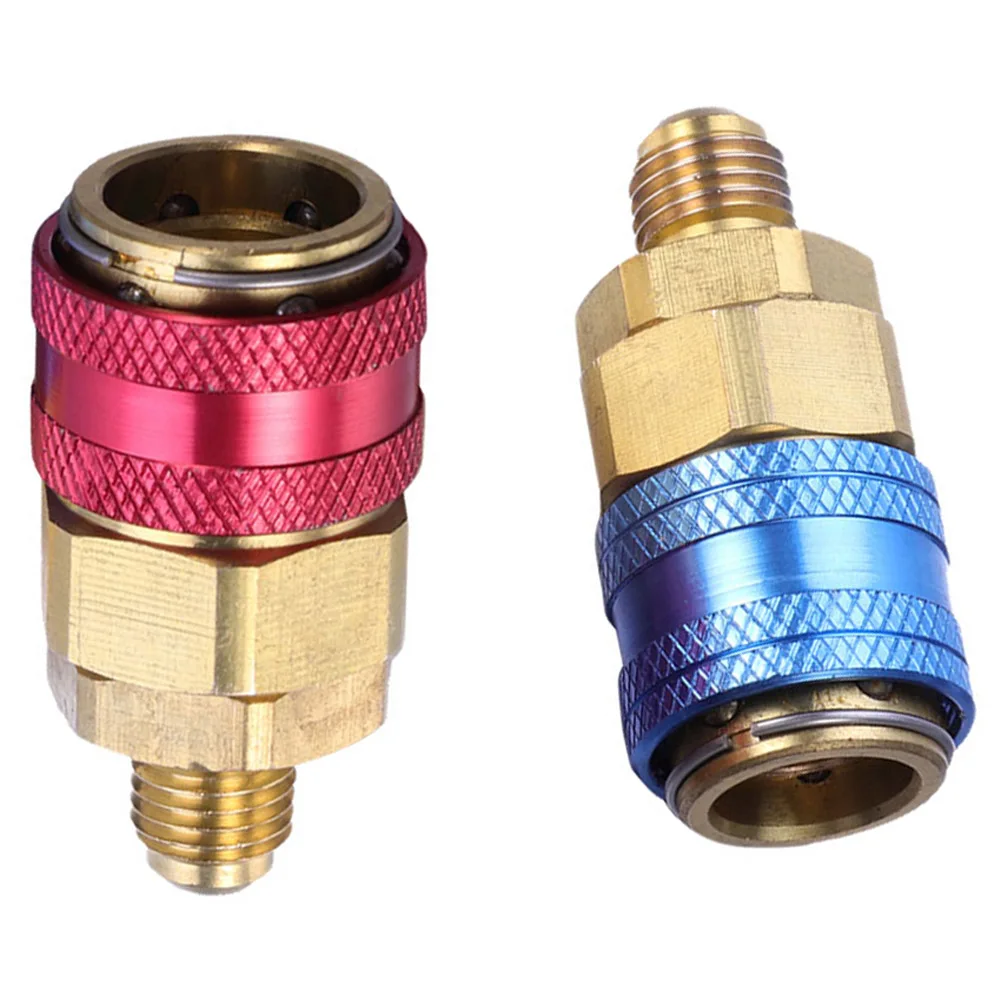 

New Hot 2 Pcs AC R134A Quick Coupler Connector Adapter Fittings High Low Manifold Hoset Car Accessories Dropshipping In Stock