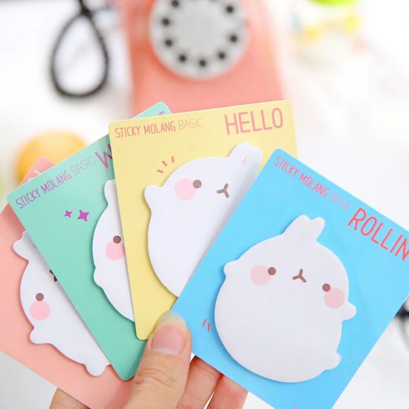 4PCS Style B 4X Kawaii Molang Pet блокнот для заметок липкий маркер для заметок страниц канцелярские принадлежности Школьные офисные принадлежности - Цвет: 4PCS Style B