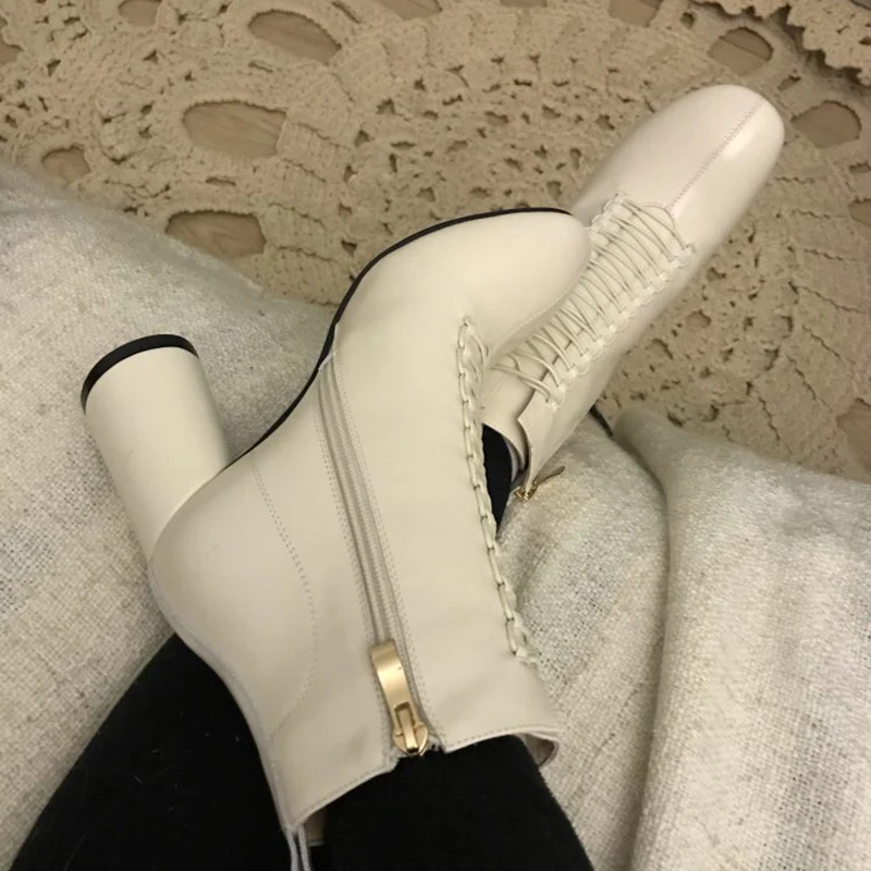 Женские ботильоны из натуральной кожи в байкерском стиле размера плюс 22-26 5 см