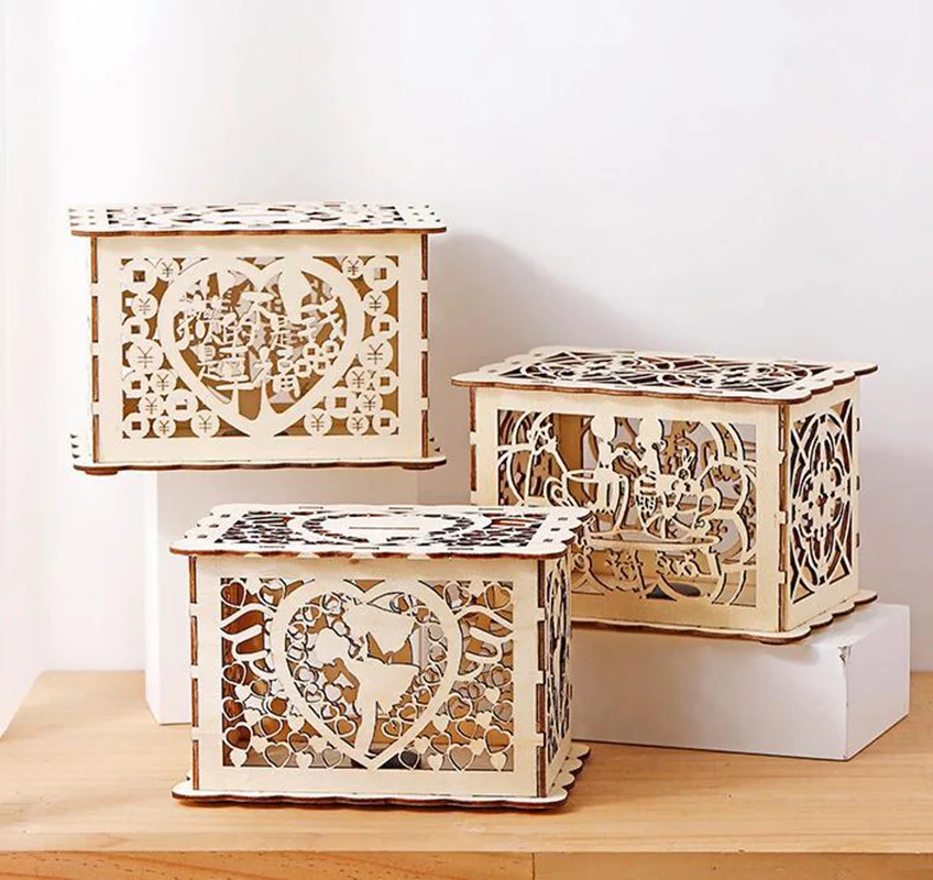 Креативная деревянная Копилка на День святого Валентина, любовь, кофе, графический Сейф для монет, детский подарок, украшение для дома