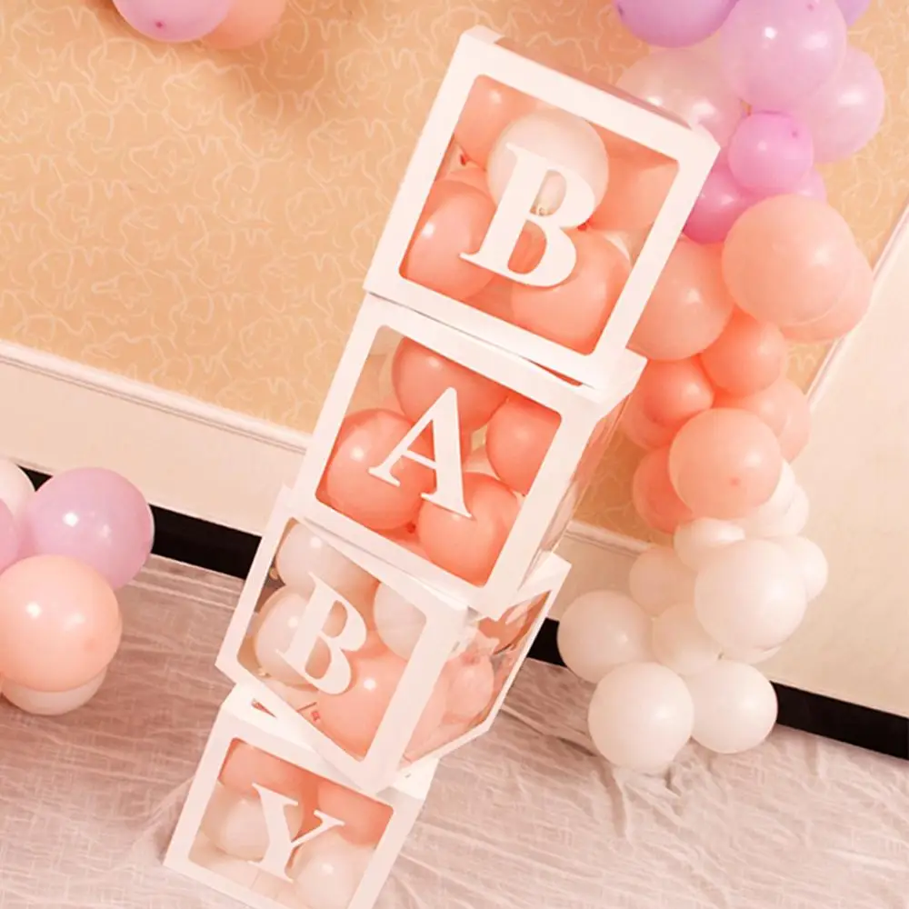 Красочная прозрачная коробка с буквами для маленьких девочек и мальчиков декор
