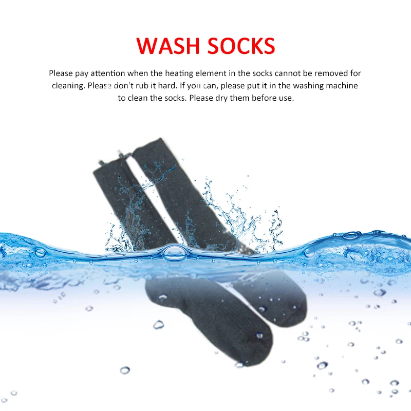 1 Pair Warmer Socks 3V Electric Heating Socks Cotton Double-layer Thermal Rechargable Battery Electric Heated Socks Sports Socks