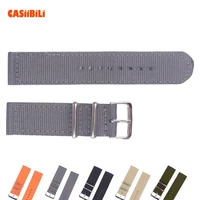 2 parts nato straps nylon thickening type canvas 18mm 20mm 22mm 24mm width fabric watchband military stainless steel buckle