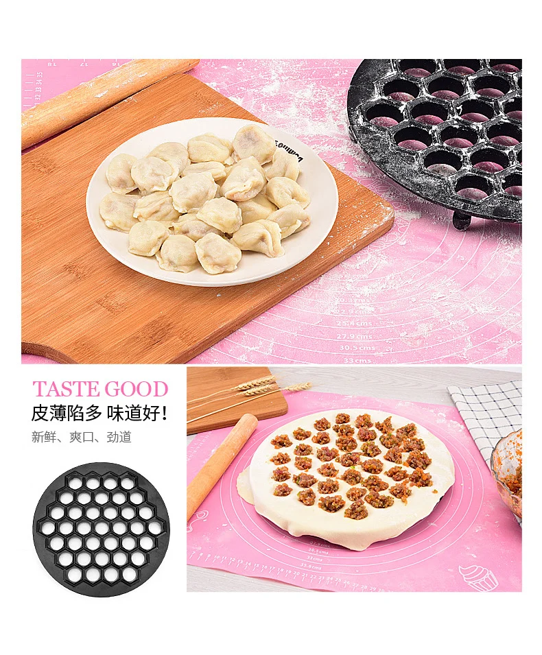 Алюминий сплава смеситель для кухни jiaozi сделай сам, практичное устройство для сделать клецки машинка для приготовления пельменей форма для равиоли Инструменты для выпечки нажмите быстро сделать 37 отверстий