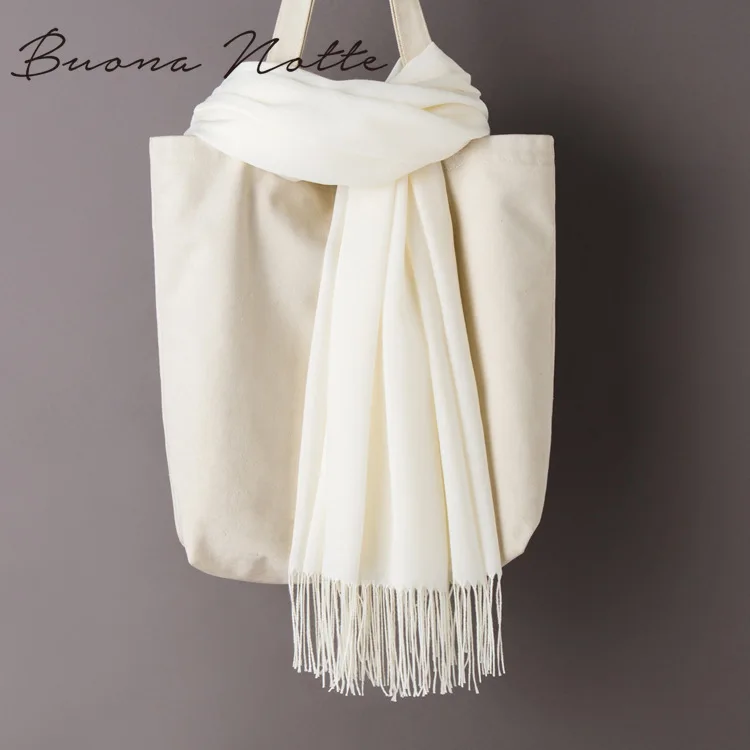 Women Solid Color Cashmere Scarves with Tassel Autumn New Soft Warm Lady Girls Wraps Thin Long Scarf Female Shawl Men Scarf