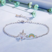 colorful aurora rainbow unicorn bracelet sen department small fresh moonstone bracelet simple ins wind