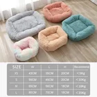 Квадратная кровать для собаки, домашний коврик для собаки, кошки, зимняя теплая мягкая длинная плюшевая подушка для домашнего питомца, Большой Домик для собаки, лабрадоры, овчарки, Тедди