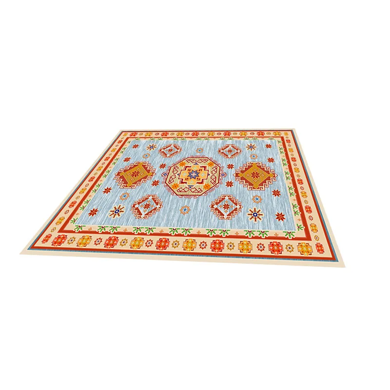 

2020 Retro European And American Style Ethnic Geometric Pattern Printed Living Room Bedroom Coffee Table Pad Washable Carpet