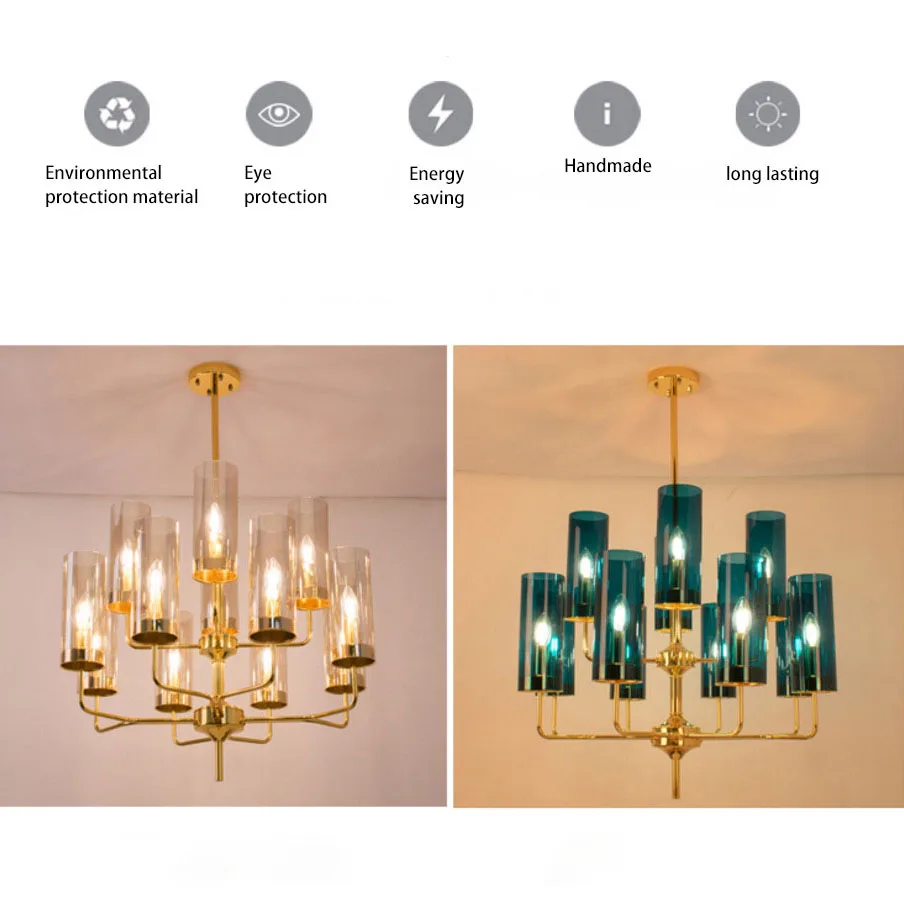 

Nordic Glass Pendant Lights Vintage Hoop Gold Modern LED Hanging Lamp for Living Room Home Loft Industrial Decor Luminaire