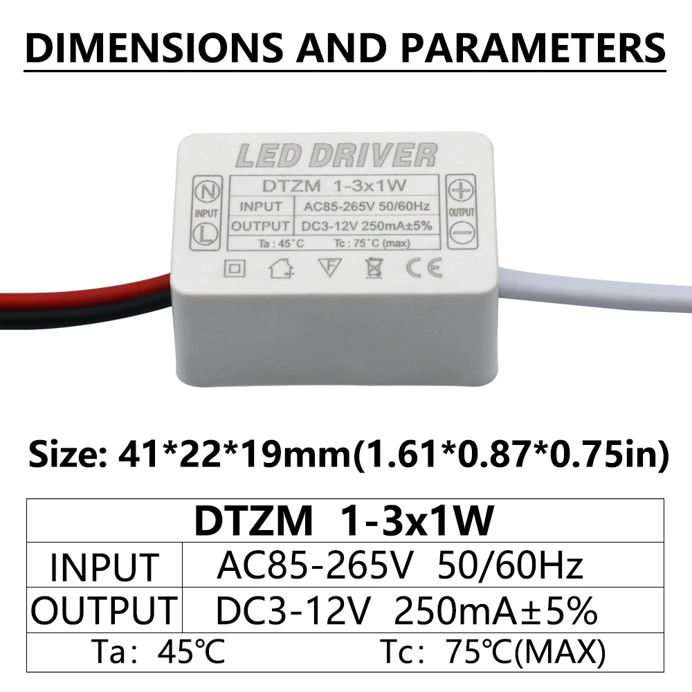 250mA LED Driver 1-3W 3-5W 4-7W 8-12W 12-18W 18-25W 25-36W Power Supply Unit Lighting Transformers DC For Lights DIY | Освещение