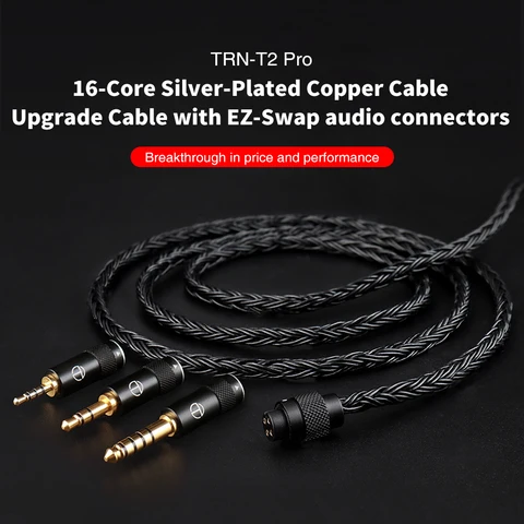 Наушники TRN T2 Pro16 Core с посеребренным кабелем