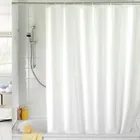 Занавеска для душа, водонепроницаемая, белая, с крючками