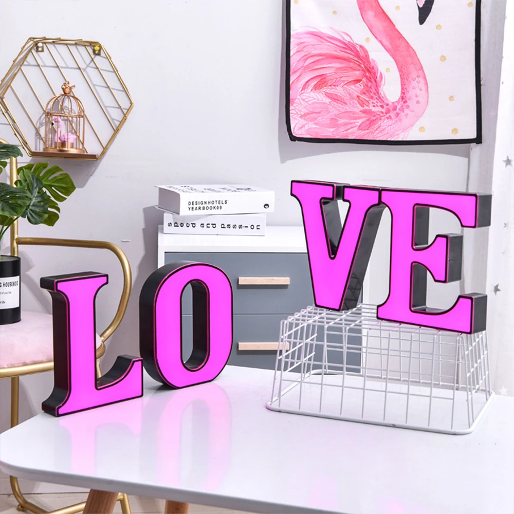 Светодиодный светящийся ночсветильник с буквами 26 букв английского алфавита на