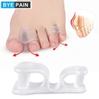 1 пара зажим для пальца с силиконовой защита пальцев ног Сепараторы носилки Выпрямитель Корректор для большого пальца стопы защита от болезненной опухоли на рельеф для ухода за ногами