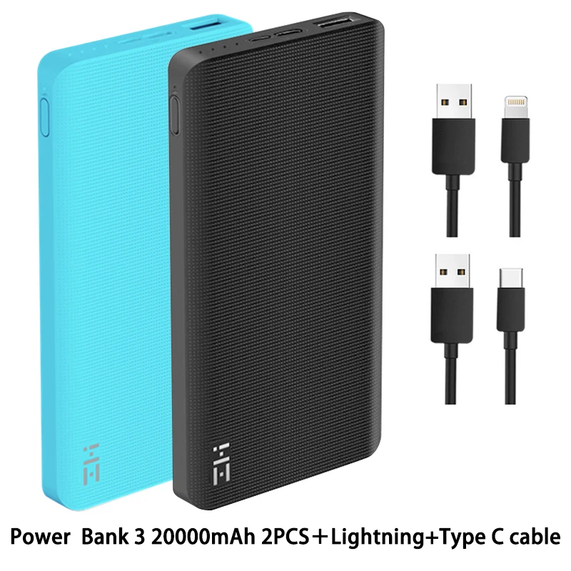 ZMI power Bank 10000 мАч Внешний аккумулятор Портативная зарядка Быстрая зарядка 2,0 Двусторонняя Быстрая зарядка для iPhone - Цвет: Blue with Black