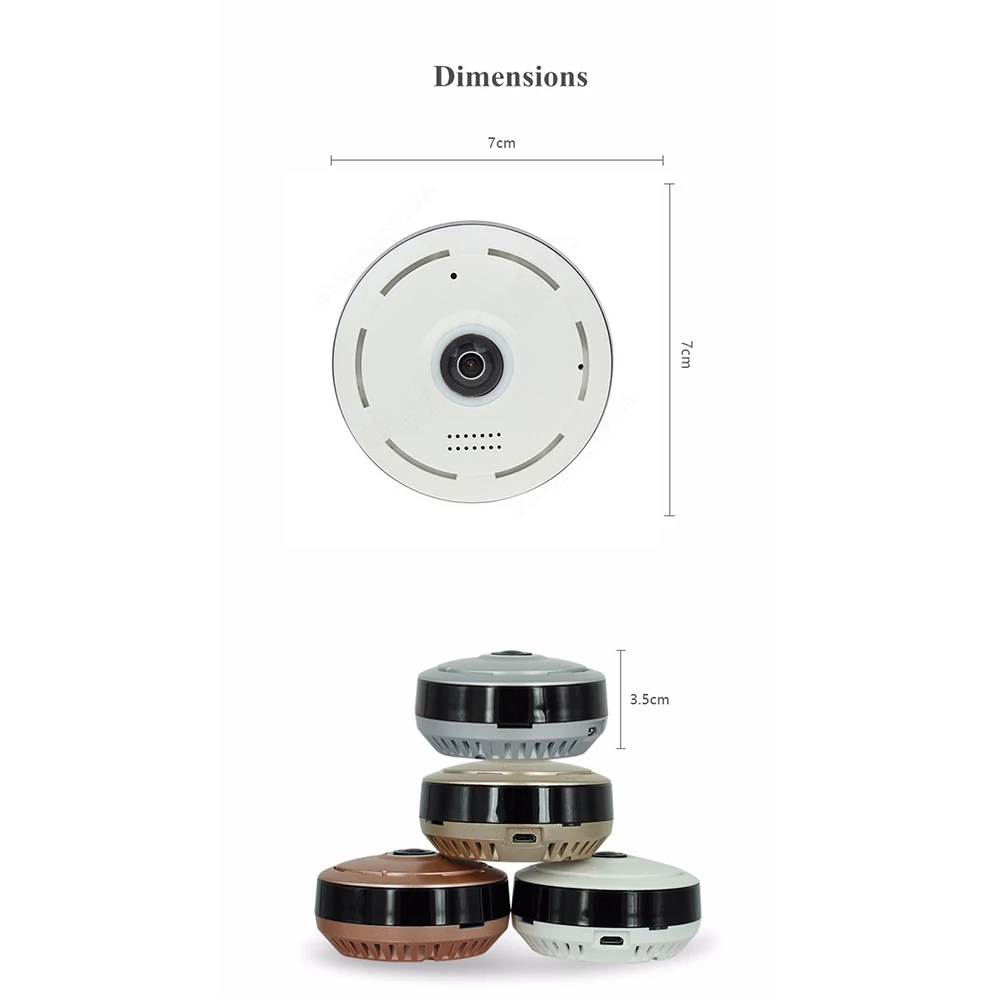 HD 360 градусов панорамный Широкий Угол Мини Cctv камера Smart IPC беспроводной рыбий