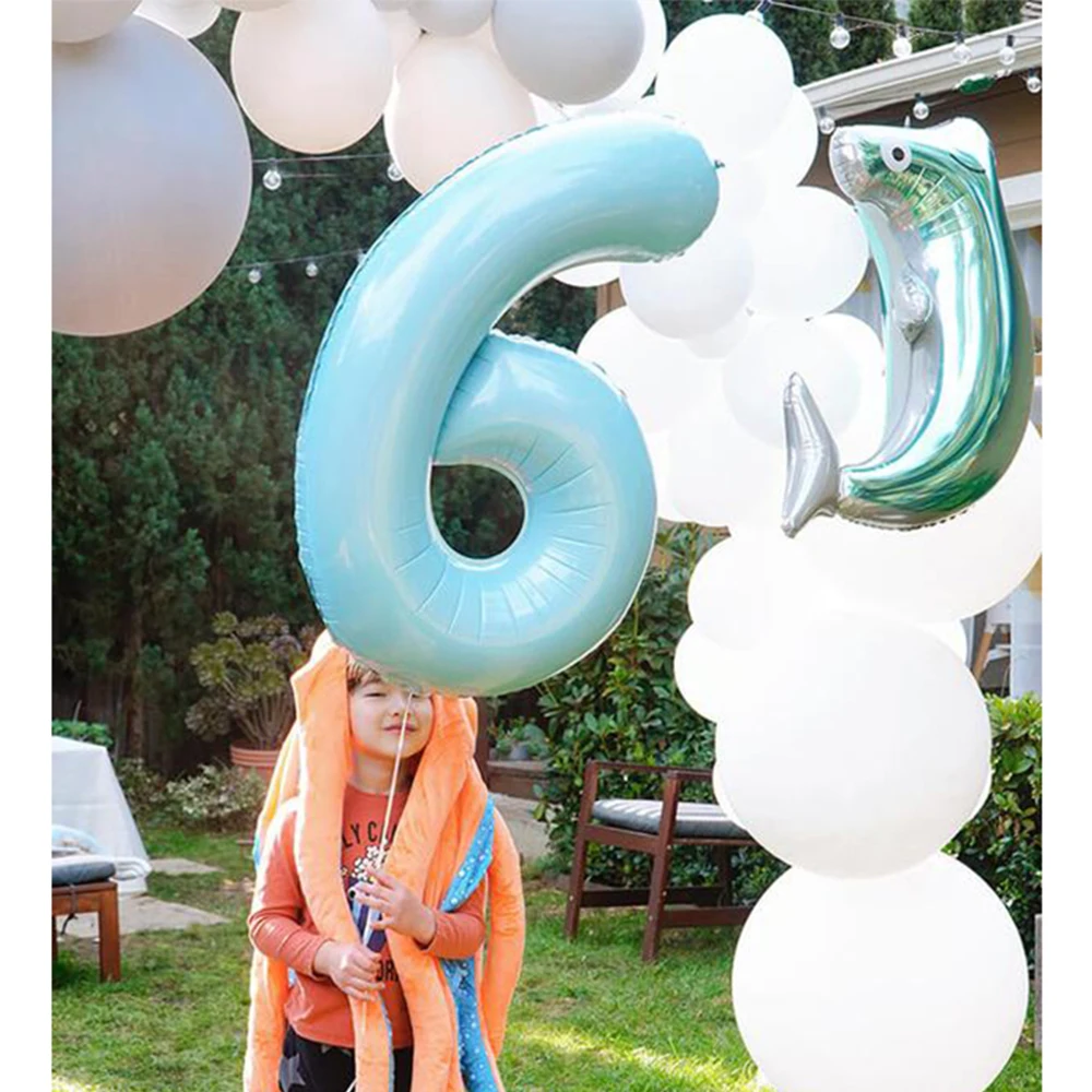 40 дюймов Пастельные Детские голубые и розовые шарики из фольги в виде цифр 1 2 3 4 5 6