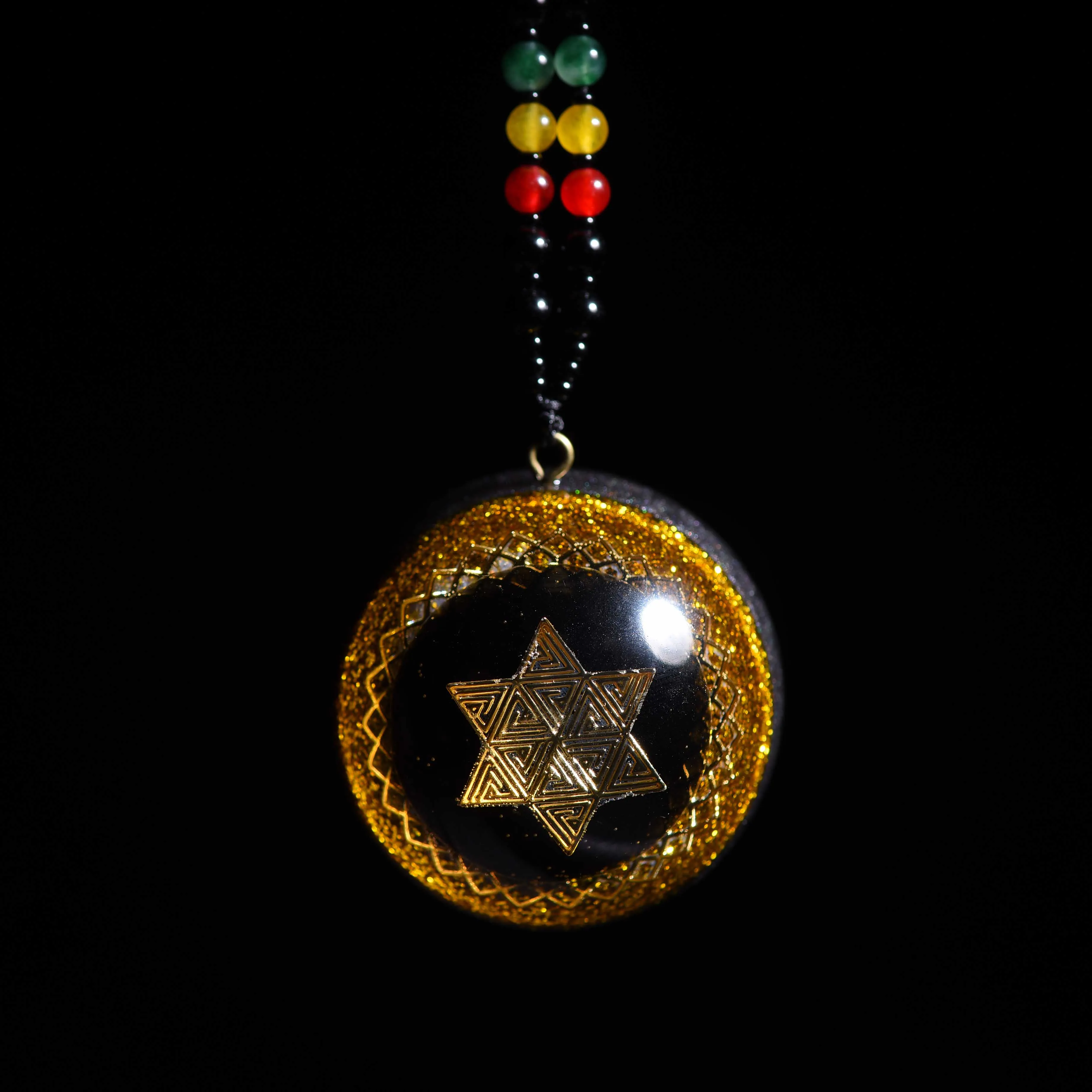 Ожерелье с подвеской из натурального обсидиана оргонита ожерелье для йоги