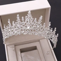 getnoivas bride headdress luxury crystal rhinestone crown tiaras headband women wedding hair jewelry headpeice hair accessory sl