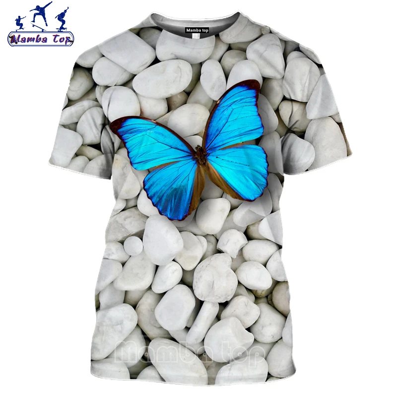 Mamba Top 3D Print Lepidoptera Insect Butterfly Tees Summer Funny Men Tshirt Colorful Beautiful Elves Women T Shirt Short Sleeve images - 6