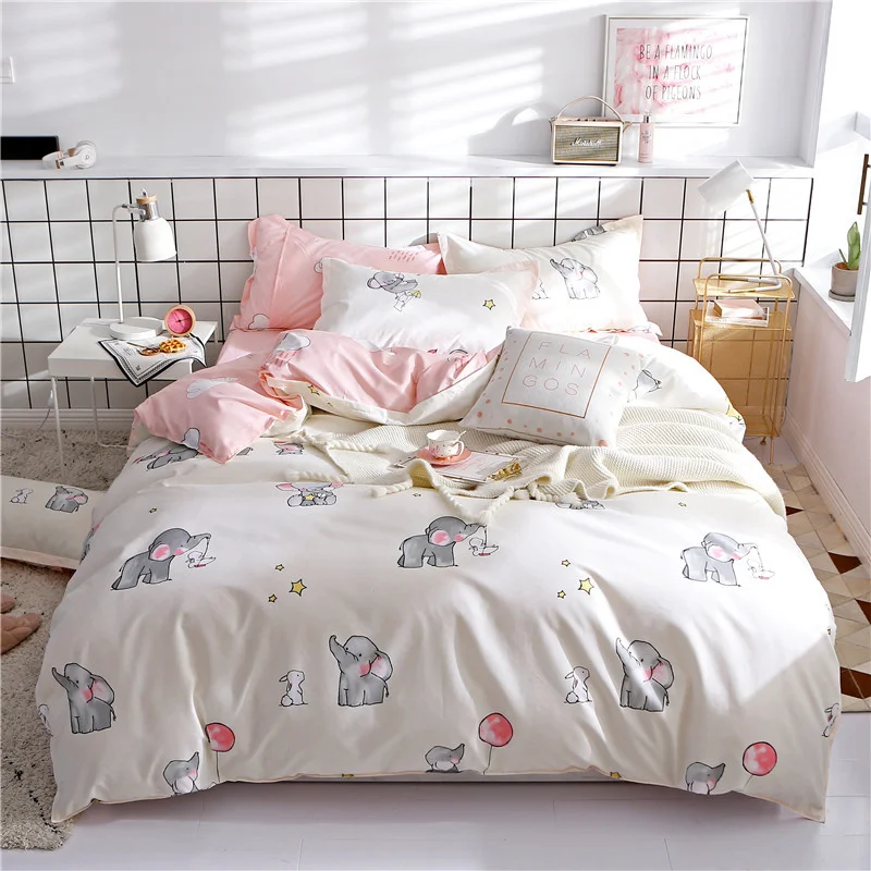 

4 Pieces Bedding Set Microfiber,1 Duvet Cover,2 Pillow Shams and 1 Bed Sheet Queen,King,Twin,Full Size,High Quality Smooth&Soft