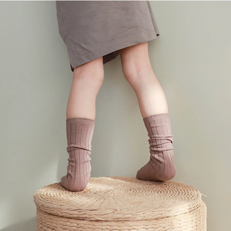 

Семейные сочетающиеся носки для женщин, взрослых, детей, девочек, хлопковые эластичные носки, милые простые однотонные чулки, новые аксессуары