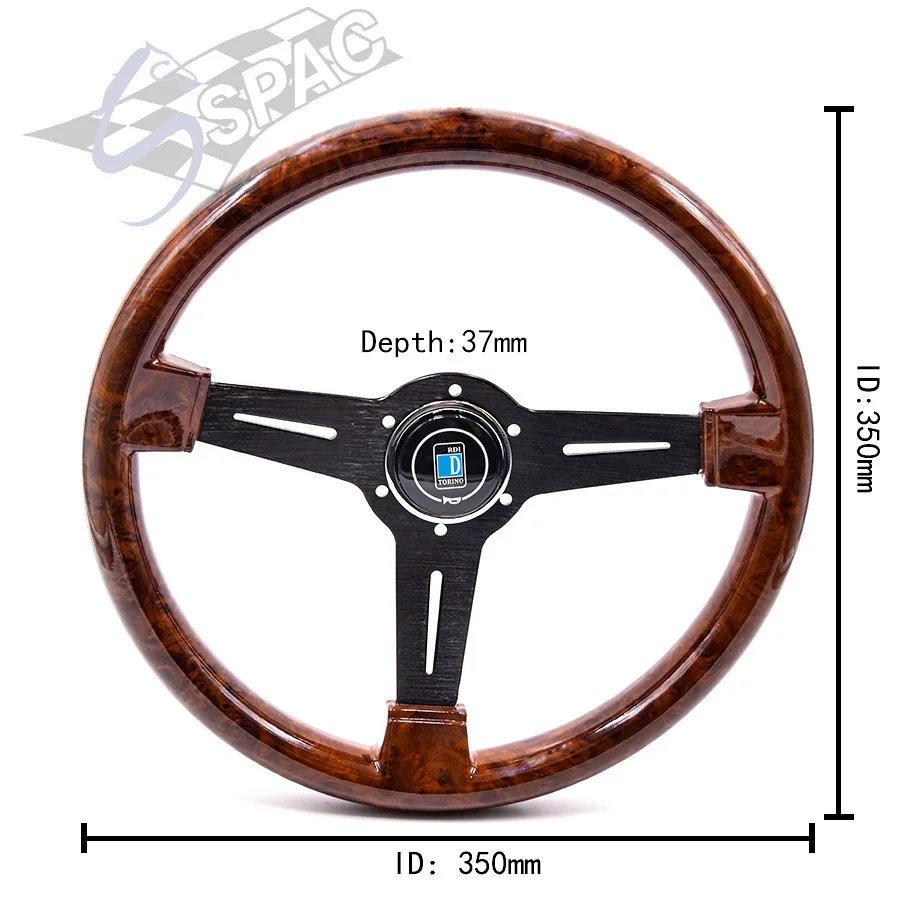 Универсальное деревянное рулевое колесо с черной рамкой высококачественное |
