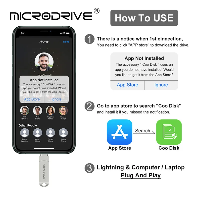 USB флеш накопитель 128 ГБ для iPhone X/XR/XS/ 8/7/6/iPad 64 32 256 Гб OTG Флешка 3 0 карта памяти ios|USB