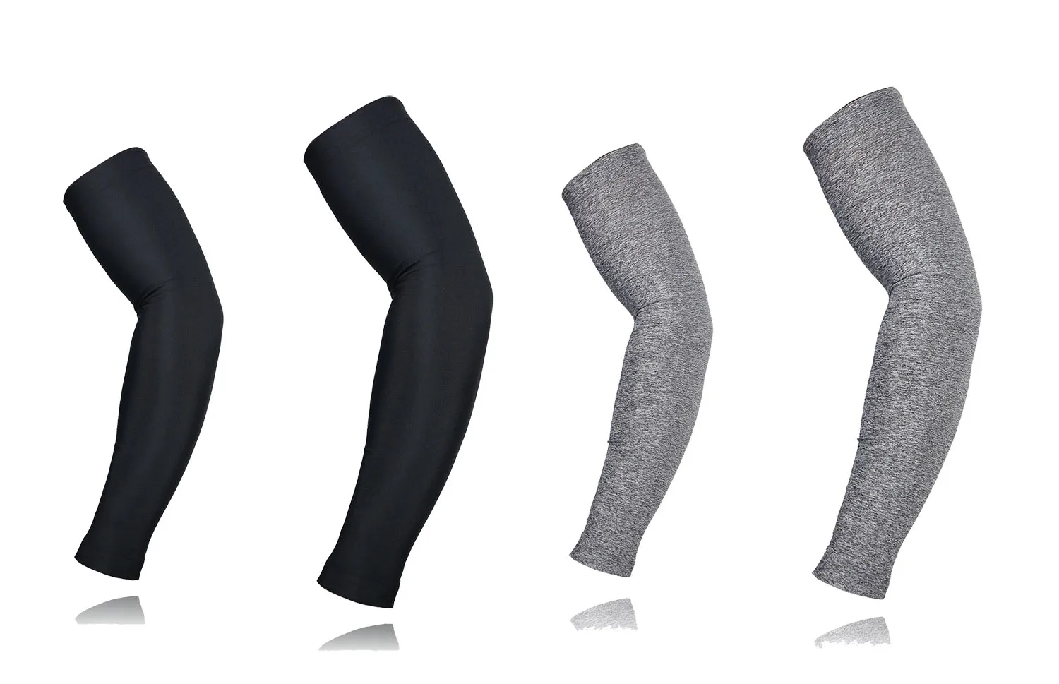 2pairs black grey ARSUXEO рукава для велоспорта, теплые Рукава для рук, MTB, для бега, велосипеда, баскетбола, УФ-защита, рукава для рыбалки, гольфа, унисекс, быстросохнущие, XTN01 - Цвет: 2pairs black grey