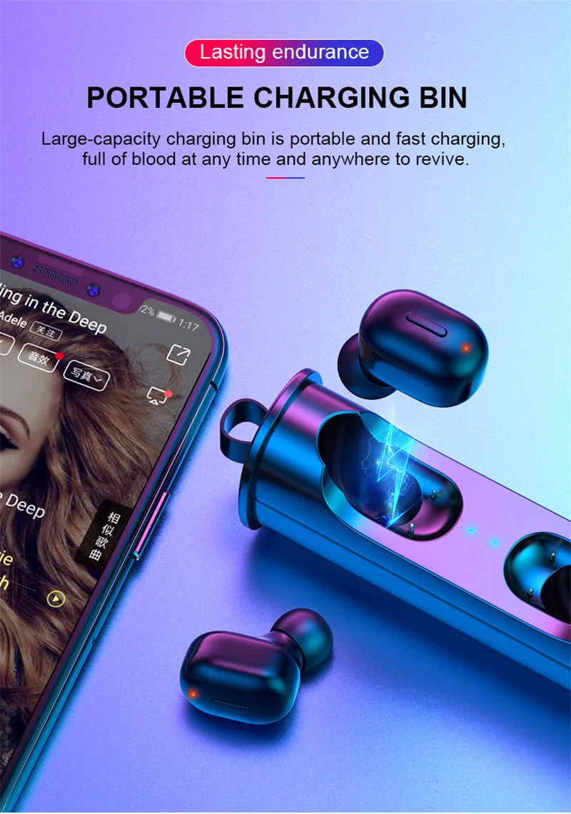 Новинка, мини T1 TWS 5,0, Bluetooth наушники, беспроводные стерео наушники-вкладыши с зарядной коробкой, микрофон, гарнитура для huawei, iphone, Xiaomi