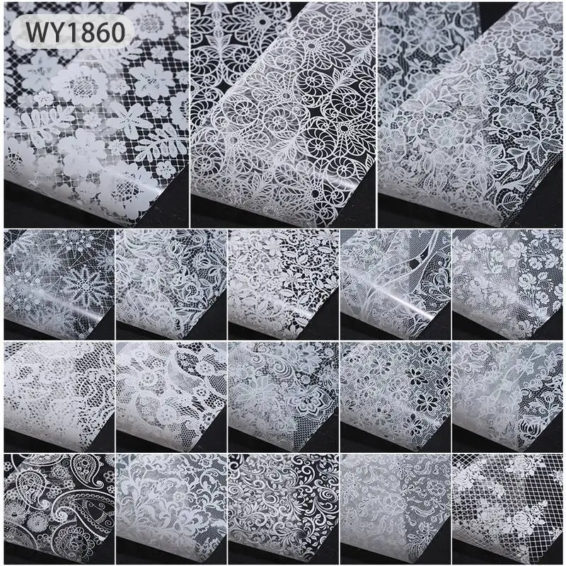 WY1860 Nail Foils 12/18 шт. набор 4*20 см голографический лак для ногтей Фольга переводная наклейка для смешанных цветов для дизайна ногтей наклейки украшения из страз обертывания Фольга s - Цвет: WY1860 Nail Foils
