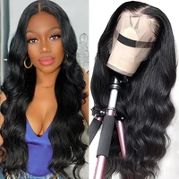 aimeya pre plucked with baby hair body wave human hair lace frontal wigs for black women 13x4 13x6 hd lace wig natural color