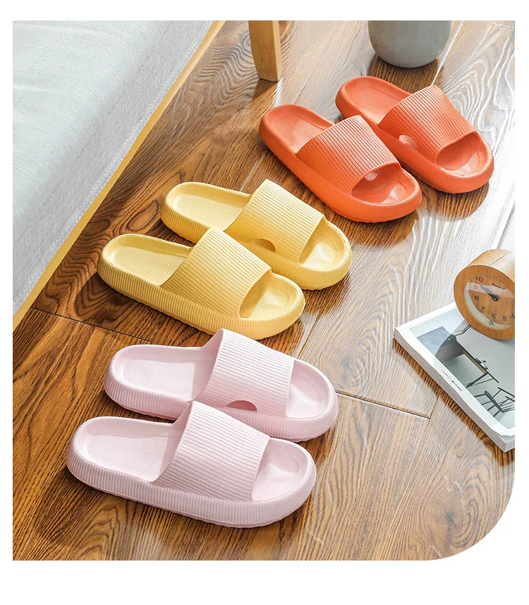 Simple Support Shoes Summer Home Bathroom Non-slip Thick-soled Couples Wear Bathing Wear-resistant Sandals and Slippers