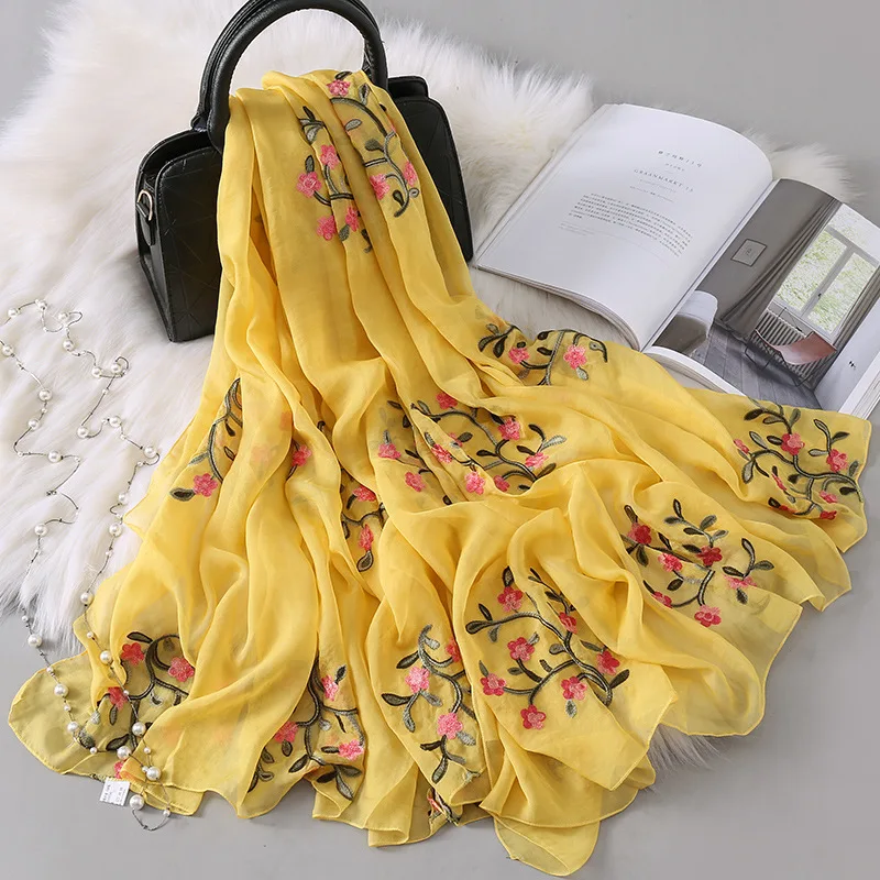

Women Foulard Square Head Hijab Scarf Ladies chiffon Shawl wrap muffler pareo White