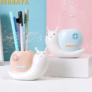 Ручка-улитка, контейнер, креативные украшения из полимера, милые детские подарочные украшения, настольный органайзер, держатель для ручки, подставка