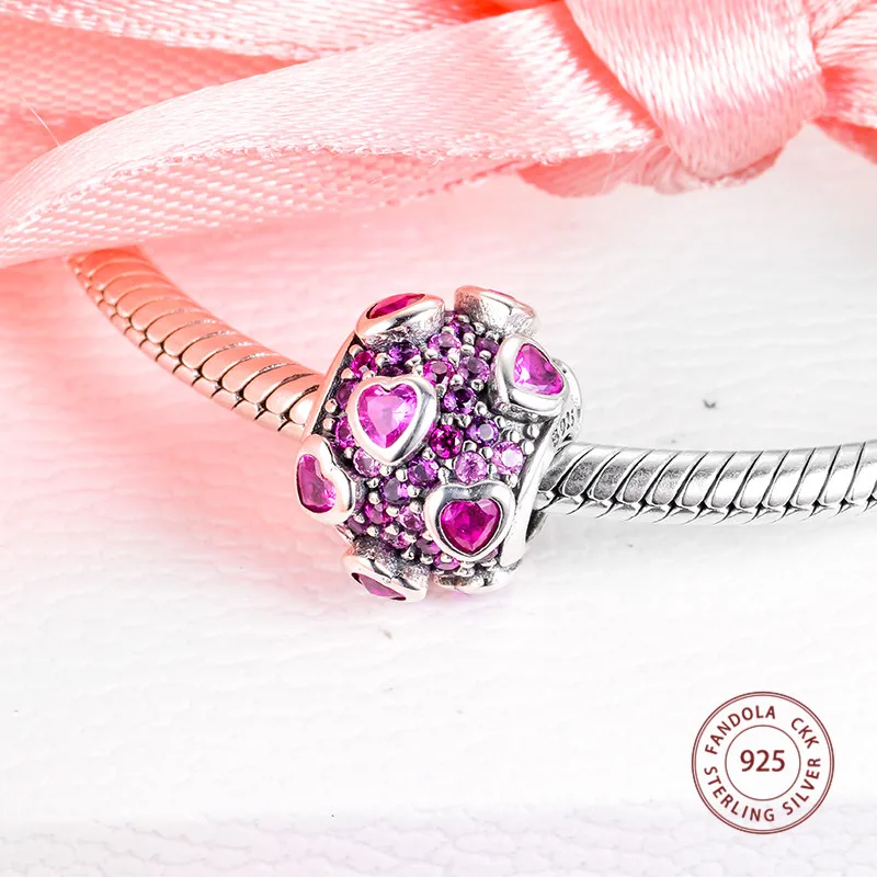 Взрывные любовные подвески из стерлингового серебра 925 пробы разноцветные CZ